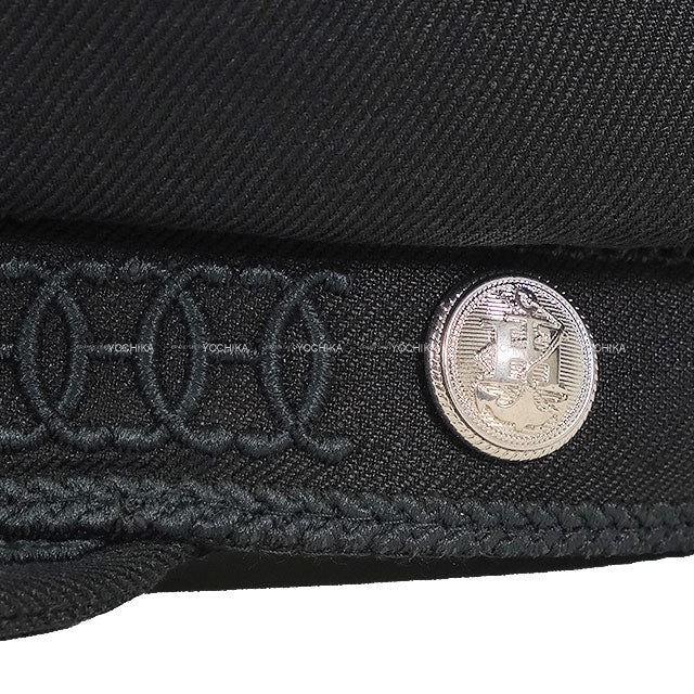 [Pre-loved] HERMES Casquette Hats Casquette Cabourg #58 Noir (Black) Linen Silver HW[LIKE NEW][Authentic]