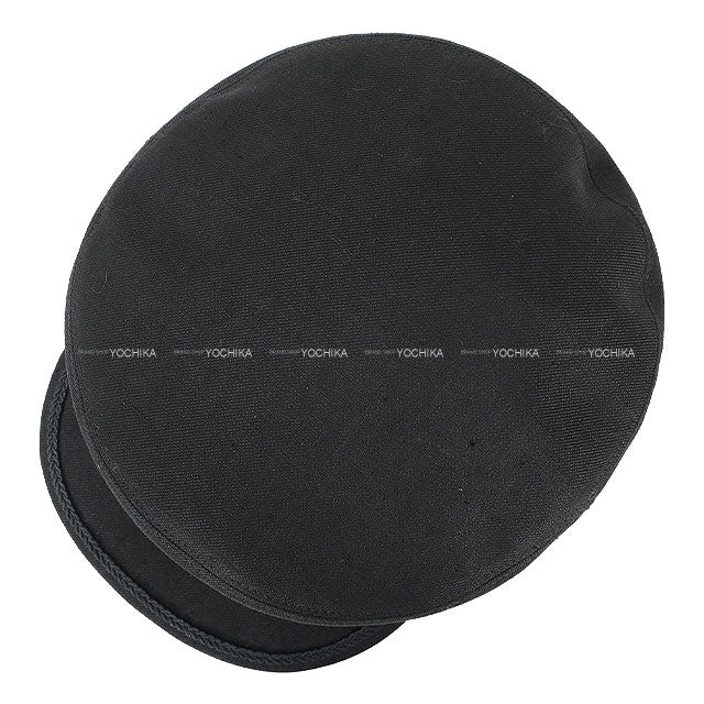 [Pre-loved] HERMES Casquette Hats Casquette Cabourg #58 Noir (Black) Linen Silver HW[LIKE NEW][Authentic]