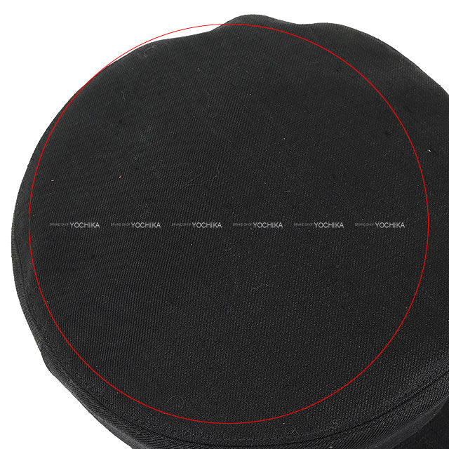 [Pre-loved] HERMES Casquette Hats Casquette Cabourg #58 Noir (Black) Linen Silver HW[LIKE NEW][Authentic]