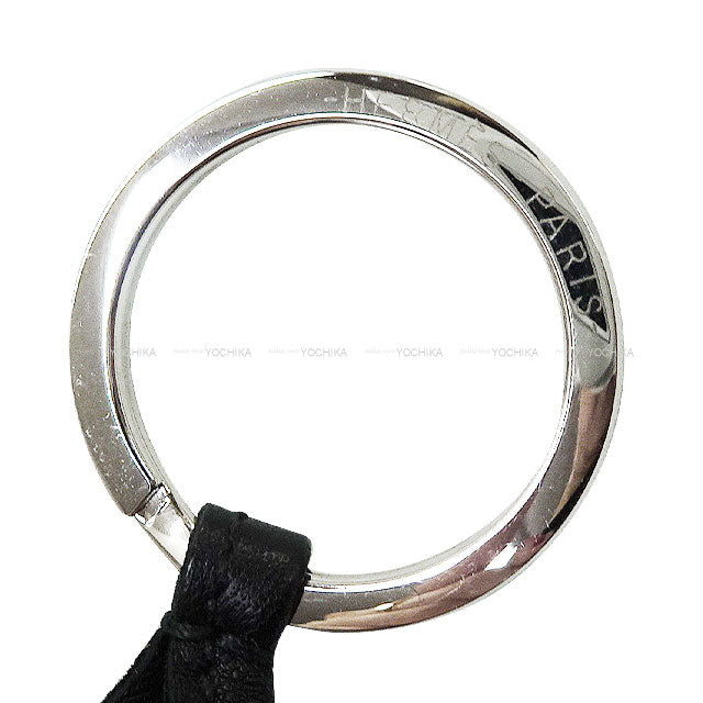 HERMES key ring Carmen Unodos Noir (Black)/Etoupe Agneau Milo Silver HW[BRAND NEW][Authentic]
