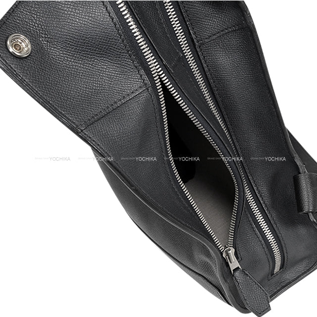 [Pre-loved] HERMES Backpack/daypack/Ruck sack Cityback 27 Backpack Noir (Black)/Blue Indigo Veau Epsom Silver HW Stamp A[USED SA][Authentic]