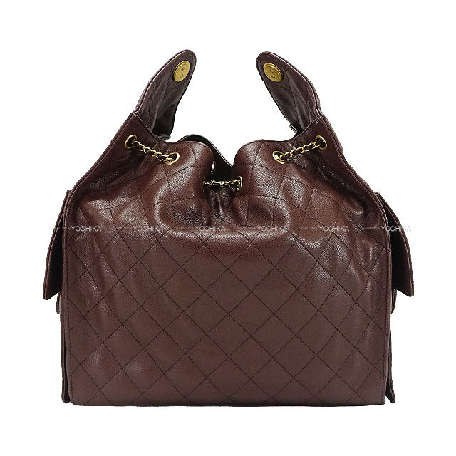 [Pre-loved] 2025-2026AW CHANEL Shoulder bag CHANEL25 Matelasse Large Burgundy Graind Calf(Caviarskin) Antique Gold HW AS5553[LIKE NEW][Authentic]