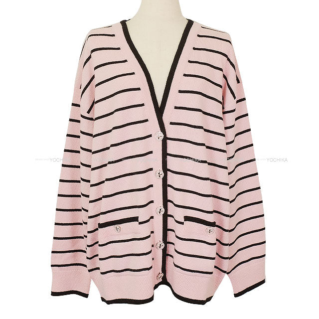 2025SS CHANEL Cardigan Rhinestone Swallow COCO Mark Button Pink/Noir (Black) Cashmere #44 P79532[BRAND NEW][Authentic]