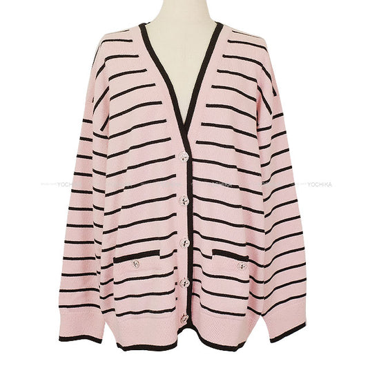 2025SS CHANEL Cardigan Rhinestone Swallow COCO Mark Button Pink/Noir (Black) Cashmere #44 P79532[BRAND NEW][Authentic]