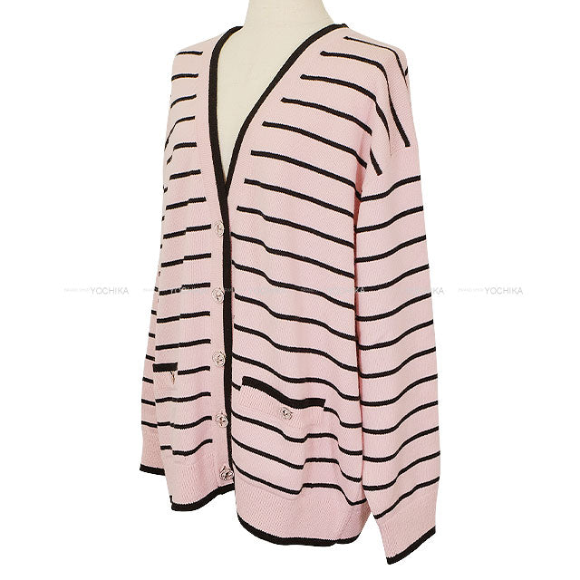 2025SS CHANEL Cardigan Rhinestone Swallow COCO Mark Button Pink/Noir (Black) Cashmere #44 P79532[BRAND NEW][Authentic]