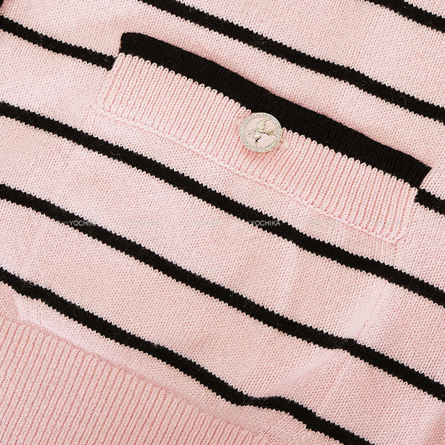 2025SS CHANEL Cardigan Rhinestone Swallow COCO Mark Button Pink/Noir (Black) Cashmere #44 P79532[BRAND NEW][Authentic]