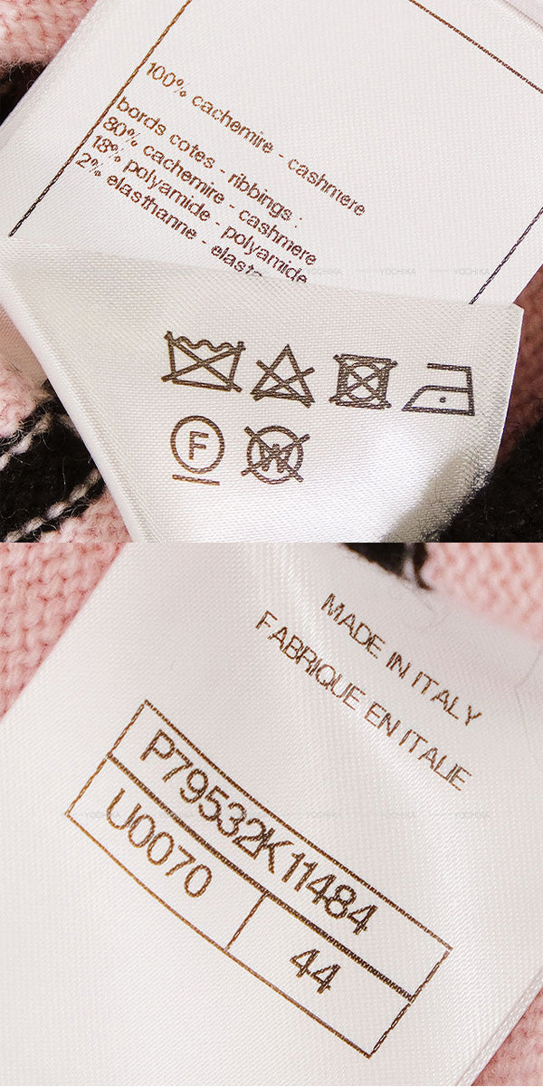 2025SS CHANEL Cardigan Rhinestone Swallow COCO Mark Button Pink/Noir (Black) Cashmere #44 P79532[BRAND NEW][Authentic]