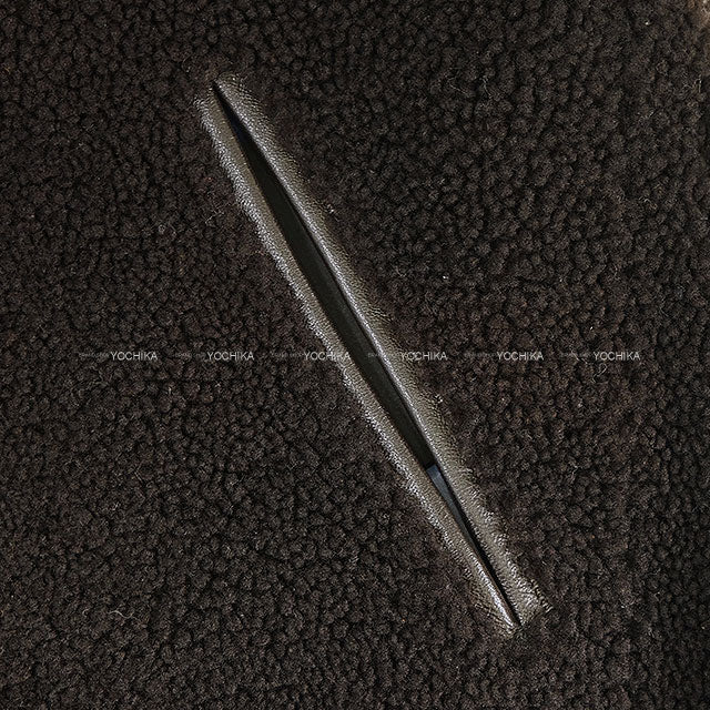 2022 LOUIS VUITTON Ladies Reversible Long Coat Monogram Belt & Hood Noir (Black) Wool/Leather #38 CA36929[ALMOST NEW][Authentic]