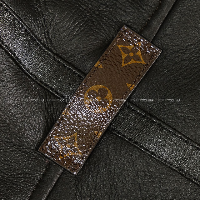 2022 LOUIS VUITTON Ladies Reversible Long Coat Monogram Belt & Hood Noir (Black) Wool/Leather #38 CA36929[ALMOST NEW][Authentic]