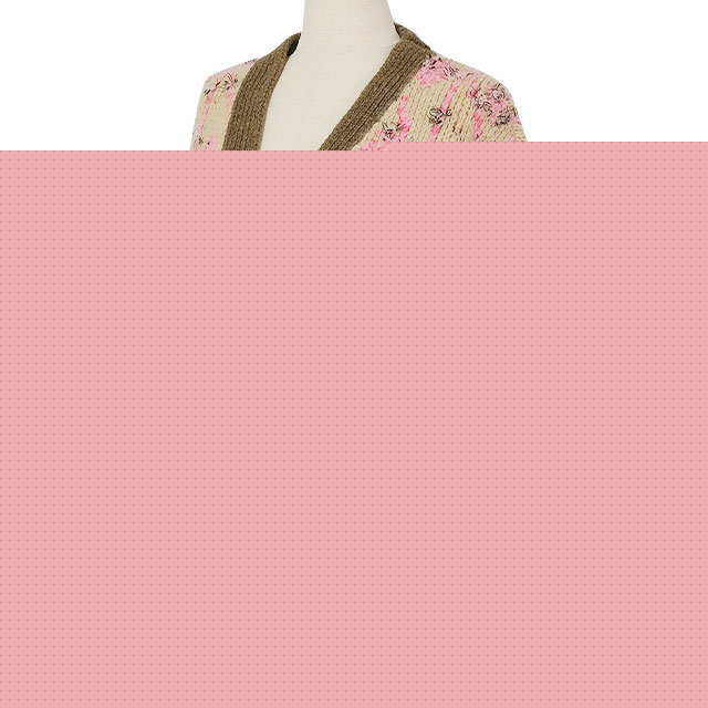 2022-2023AW CHANEL Cardigan Ladies Knit Rhinestone COCO Button Beige/Pink/Multicolor Cashmere/Wool #40 P73857[EXCELLENT][Authentic]