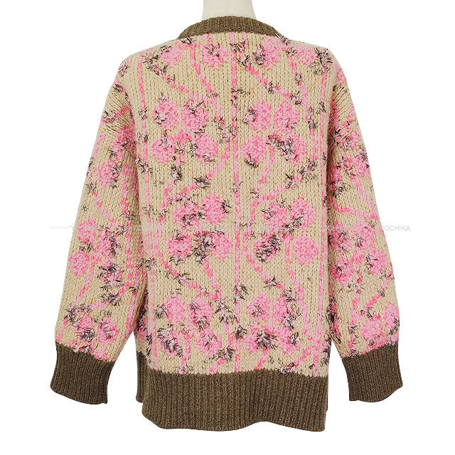 2022-2023AW CHANEL Cardigan Ladies Knit Rhinestone COCO Button Beige/Pink/Multicolor Cashmere/Wool #40 P73857[EXCELLENT][Authentic]