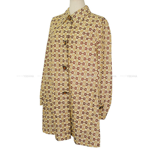 2023-2024AW GUCCI Ladies Coat Horsebit Print Ivory Nyron #38 752387 ZANVO[EXCELLENT][Authentic]