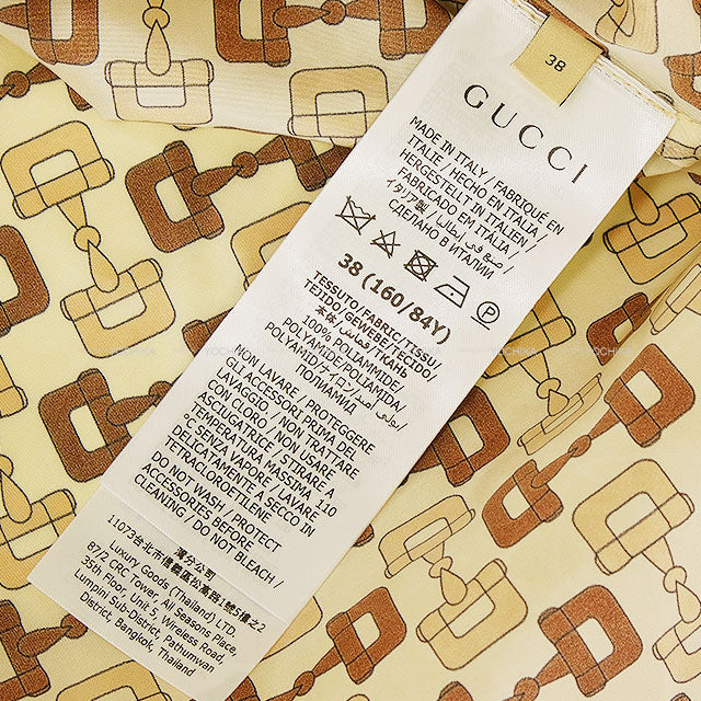 2023-2024AW GUCCI Ladies Coat Horsebit Print Ivory Nyron #38 752387 ZANVO[EXCELLENT][Authentic]