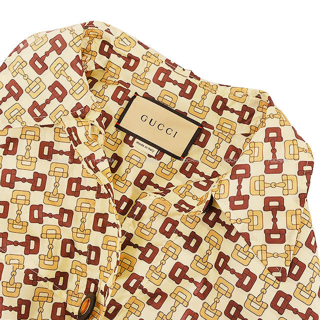 2023-2024AW GUCCI Ladies Coat Horsebit Print Ivory Nyron #38 752387 ZANVO[EXCELLENT][Authentic]