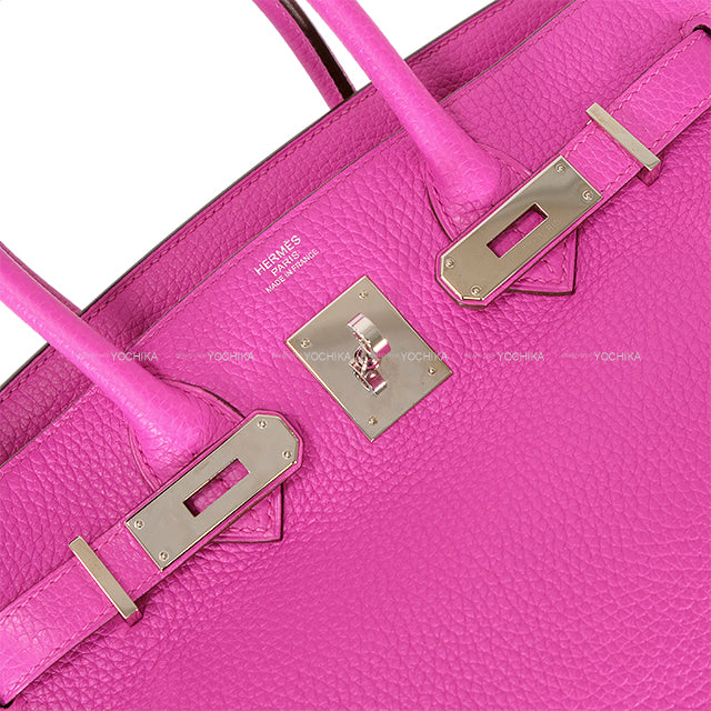[Pre-loved] HERMES Handbag Birkin30 Magnolia Taurillon Clemence Silver HW Stamp C[USED SA][Authentic]