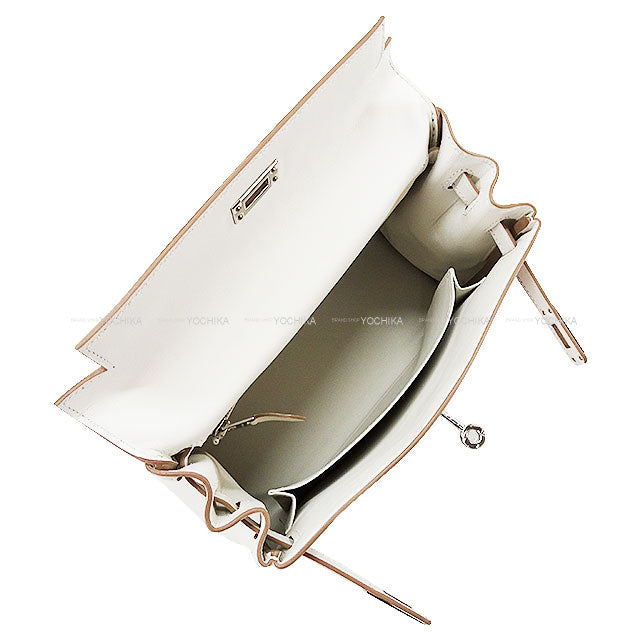 HERMES Shoulder bag Kelly25 Retourne Tartan Light New Gris Perle/Vert Moyen/Rose Bubblegum Veau Swift Silver HW Stamp K[BRAND NEW][Authentic]