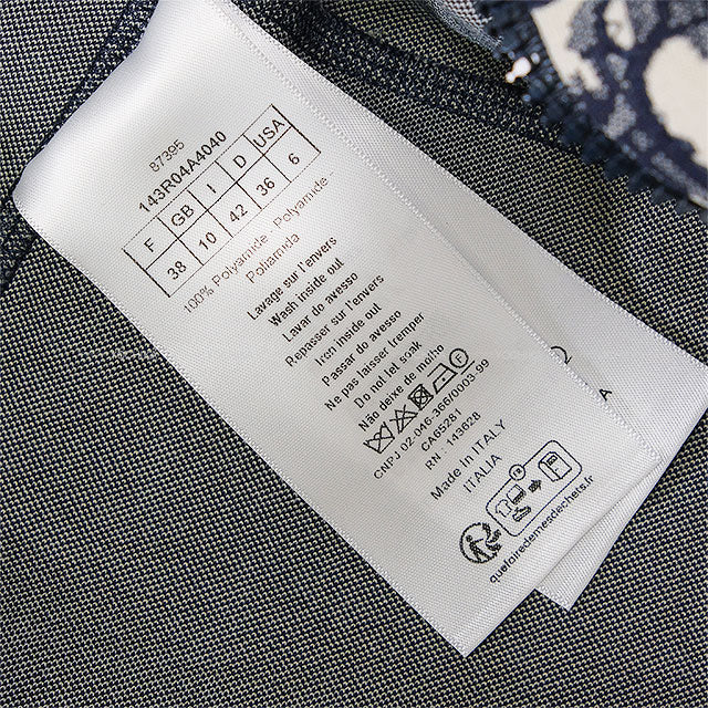 [Pre-loved] Dior One‐piece dress Short Dress Sleeveless Oblique Navy Nyron #38 143R04A4040[LIKE NEW][Authentic]