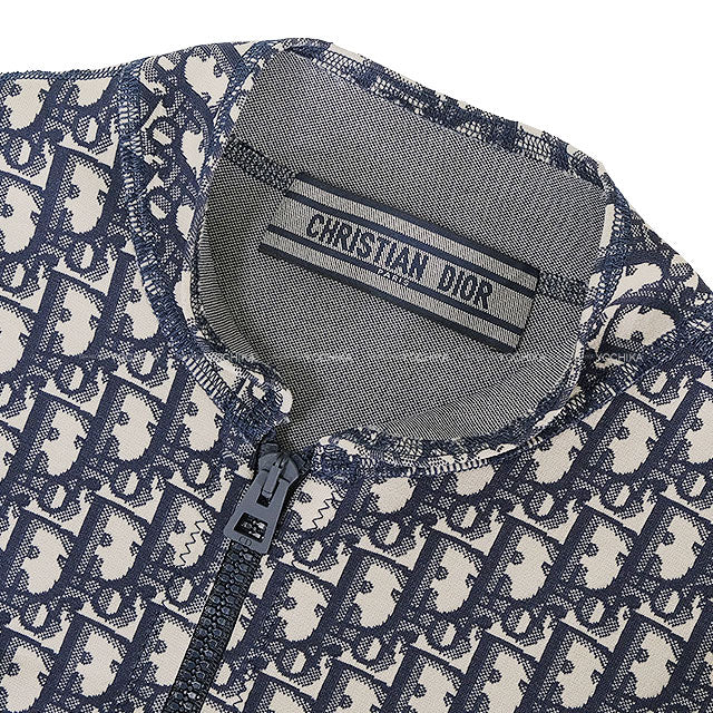 [Pre-loved] Dior One‐piece dress Short Dress Sleeveless Oblique Navy Nyron #38 143R04A4040[LIKE NEW][Authentic]