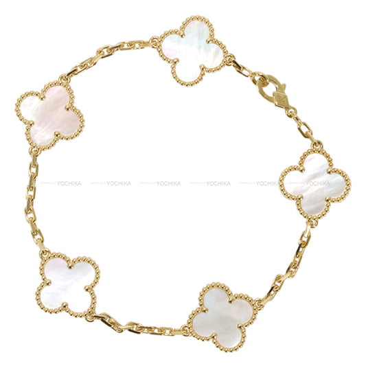Van Cleef & Arpels bracelet Vintage Alhambra 5 Motifs Gold K18/Mother of Pearl VCARA41800[BRAND NEW][Authentic]
