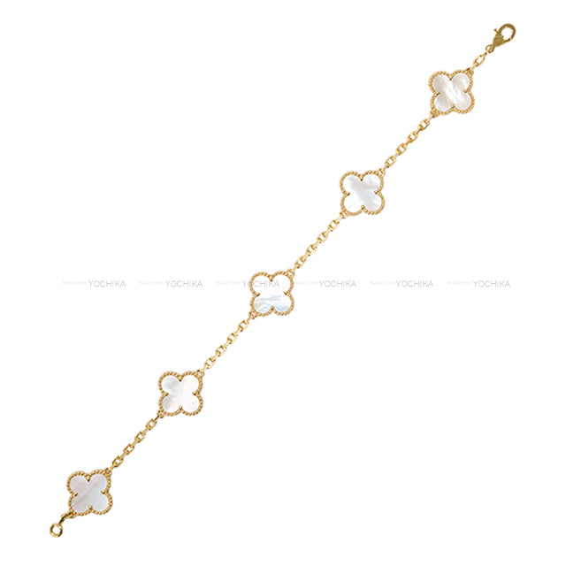 Van Cleef & Arpels bracelet Vintage Alhambra 5 Motifs Gold K18/Mother of Pearl VCARA41800[BRAND NEW][Authentic]