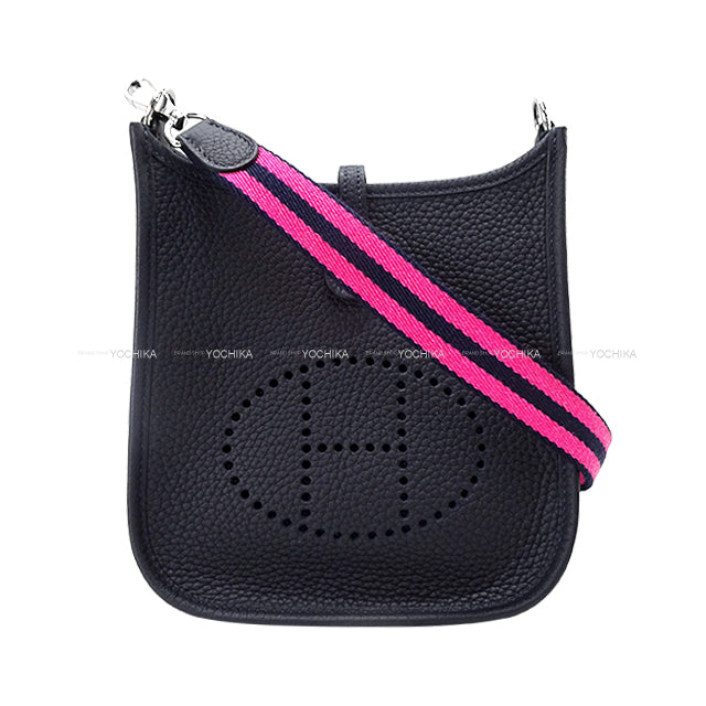 HERMES Shoulder bag Evelyne 16 TPM Amazon Caban/Rose Shocking/Blue Indigo Taurillon Clemence Silver HW Stamp W[ALMOST NEW][Authentic]