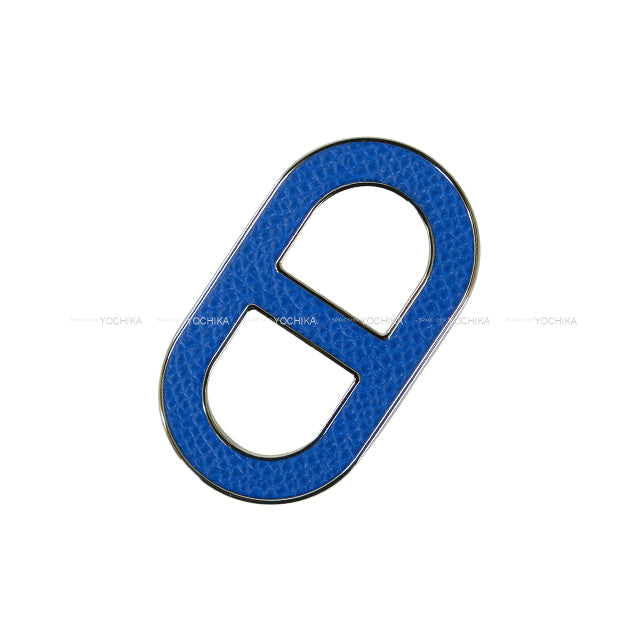 HERMES broach Chaine D'ancre Bleu France Veau Epsom Silver HW[BRAND NEW][Authentic]