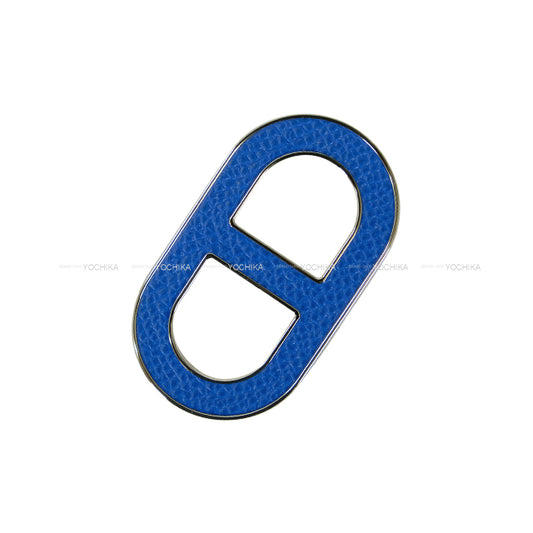 HERMES broach Chaine D'ancre Bleu France Veau Epsom Silver HW[BRAND NEW][Authentic]