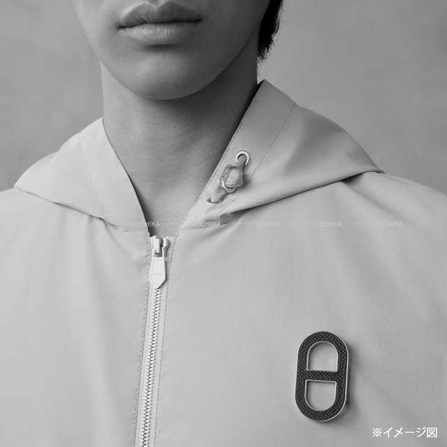 HERMES broach Chaine D'ancre Bleu France Veau Epsom Silver HW[BRAND NEW][Authentic]