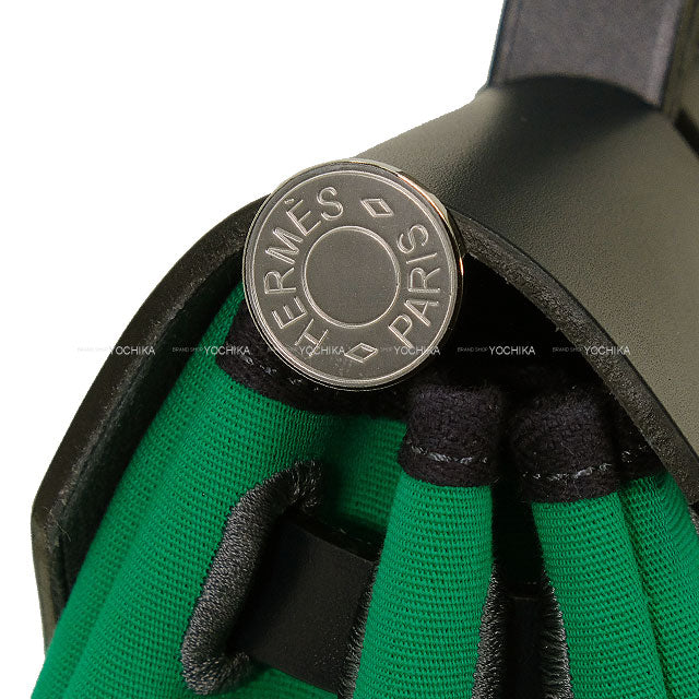 HERMES Shoulder bag HerBag Zip 31 PM Retourne Menthe (Mint)/Blue Indigo Toile officier/Vache Hunter Silver HW Stamp W[EXCELLENT][Authentic]