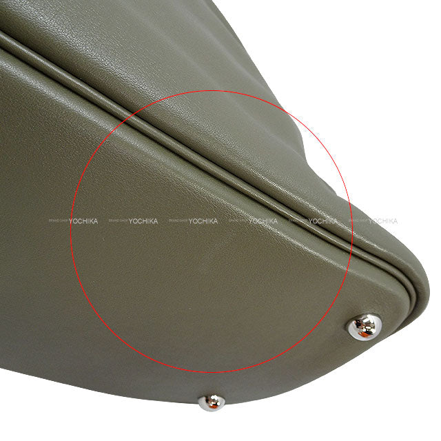 [Pre-loved] HERMES Handbag Bolide Relax 35 Vert gris Veau Sikkim Silver HW Stamp □R[USED SA][Authentic]