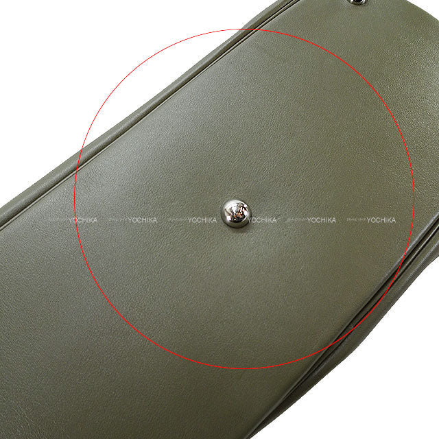 [Pre-loved] HERMES Handbag Bolide Relax 35 Vert gris Veau Sikkim Silver HW Stamp □R[USED SA][Authentic]