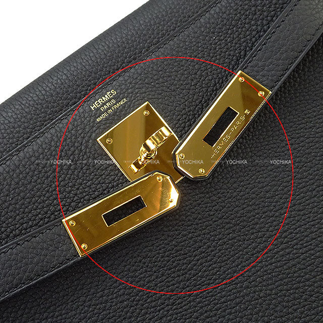 [Pre-loved] HERMES Shoulder bag Kelly28 Retourne Noir (Black) Veau Togo Gold HW Stamp Y[LIKE NEW][Authentic]