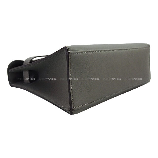 [Pre-loved] HERMES Handbag Pochette Kelly Gris Meyer Veau Swift Gold HW Stamp U[LIKE NEW][Authentic]