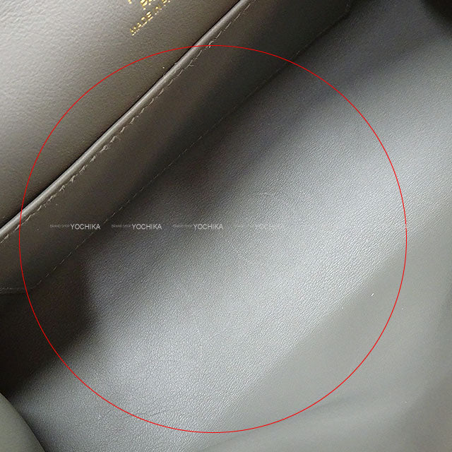 [Pre-loved] HERMES Handbag Pochette Kelly Gris Meyer Veau Swift Gold HW Stamp U[LIKE NEW][Authentic]