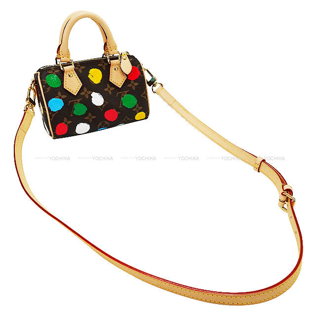 LOUIS VUITTON Shoulder bag Nano Speedy Yayoi Kusama LV×YK Multicolor Monogram Dot Print Gold HW M81979[EXCELLENT][Authentic]