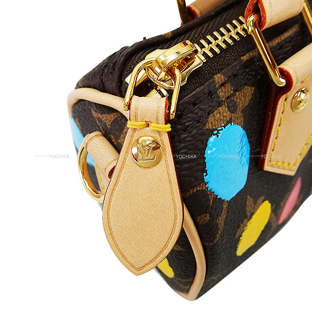 LOUIS VUITTON Shoulder bag Nano Speedy Yayoi Kusama LV×YK Multicolor Monogram Dot Print Gold HW M81979[EXCELLENT][Authentic]
