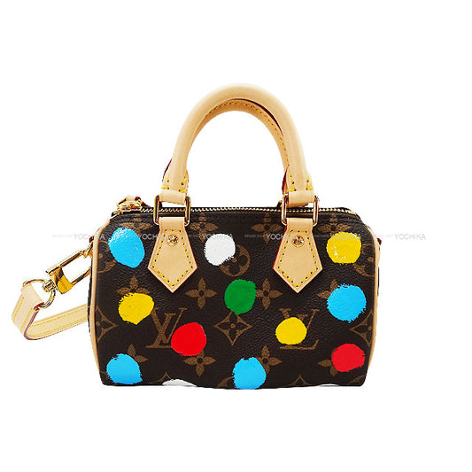 LOUIS VUITTON Shoulder bag Nano Speedy Yayoi Kusama LV×YK Multicolor Monogram Dot Print Gold HW M81979[EXCELLENT][Authentic]