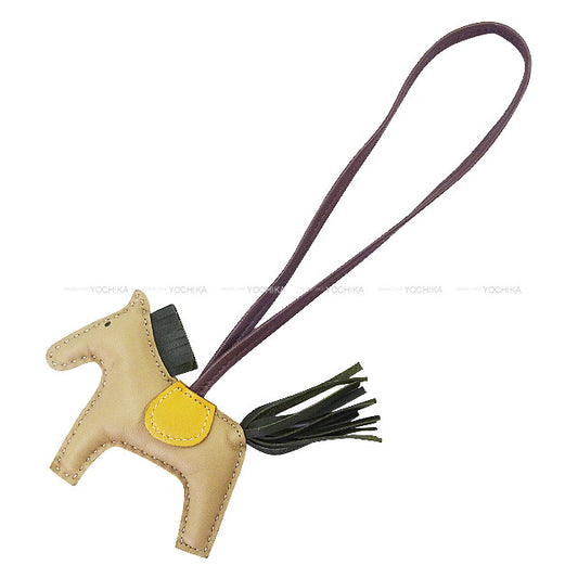 HERMES bag charm Rodeo PM Trench/Canopee/Curry Agneau Milo Stamp A[EXCELLENT][Authentic]