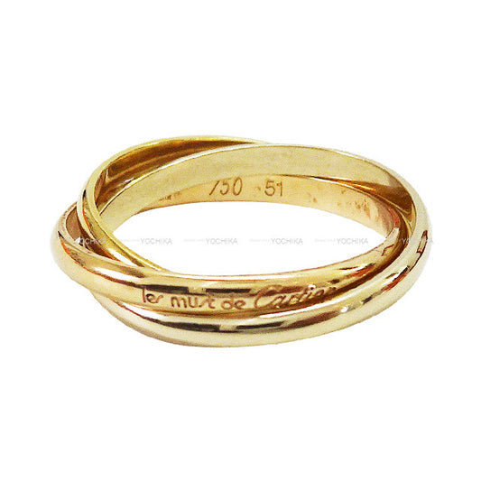 [Pre-loved] CARTIER ring Trinity Small Pink Gold/Yellow Gold/White Gold Au750 #51[LIKE NEW][Authentic]