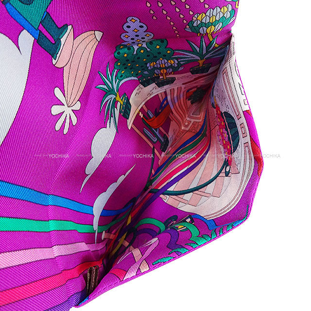 HERMES Pouch Petit H Maison des Carrés / Perfect Course Pouch 3-piece Set Multicolor Silk100%[EXCELLENT][Authentic]