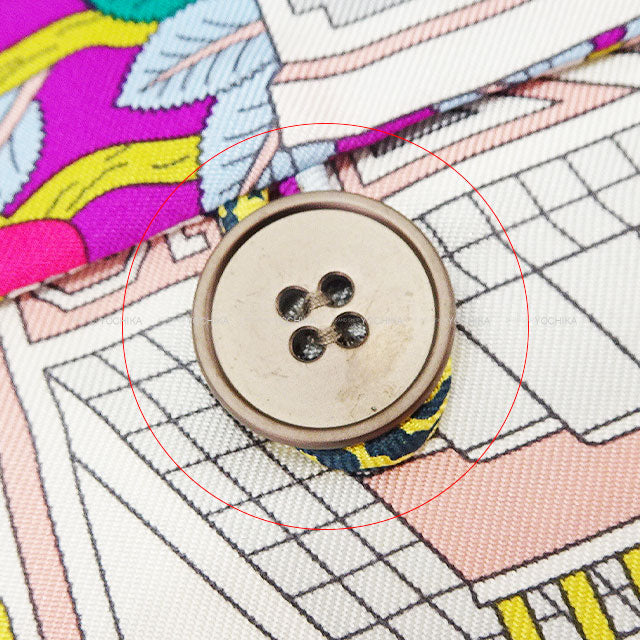 HERMES Pouch Petit H Maison des Carrés / Perfect Course Pouch 3-piece Set Multicolor Silk100%[EXCELLENT][Authentic]