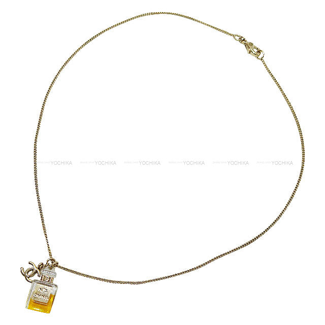 CHANEL necklace No.5 Perfume Bottle Motif Noir (Black)/Gold Resin/Metal Champagne Gold HW[EXCELLENT][Authentic]