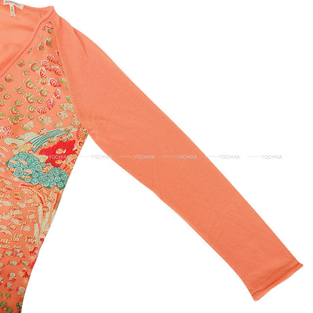 [Pre-loved] HERMES Cardigan Knit Twillaine ENSEMBLE RENCONTRE DE OCEAN Margiela Era Salmon Pink Silk100%/Cashmere100% #S[LIKE NEW][Authentic]