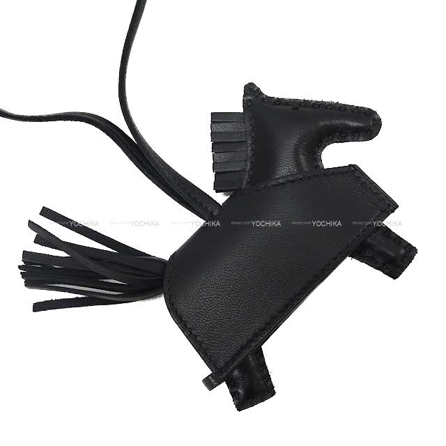 HERMES bag charm Rodeo Robeo Rock PM studs Noir (Black) Agneau Milo/Veau Swift Silver HW Stamp K[BRAND NEW][Authentic]