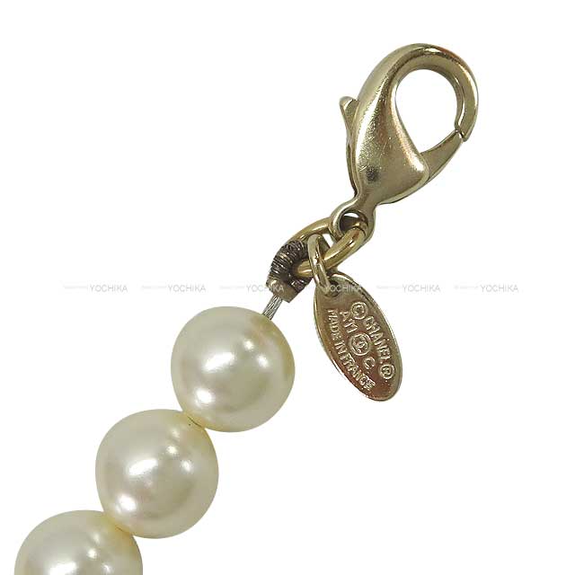 [Pre-loved] CHANEL bracelet Coco Mark Pearl Fake pearl/rhinestone Mat Gold HW[USED SA][Authentic]