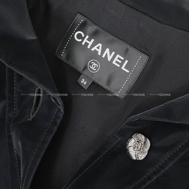 2023AW CHANEL Poncho Camellia Button Noir (Black) Viscose #34 P75859[EXCELLENT][Authentic]