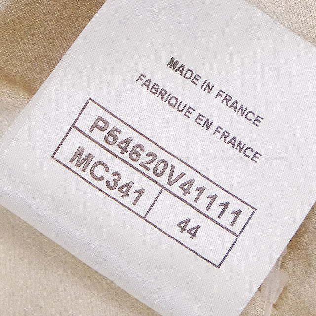 CHANEL Stainless collar coat Long Jacket 3/4 Sleeve COCO Mark Button Tweed Ivory Acrylic/Wool #44 Gold HW P54620[BRAND NEW][Authentic]