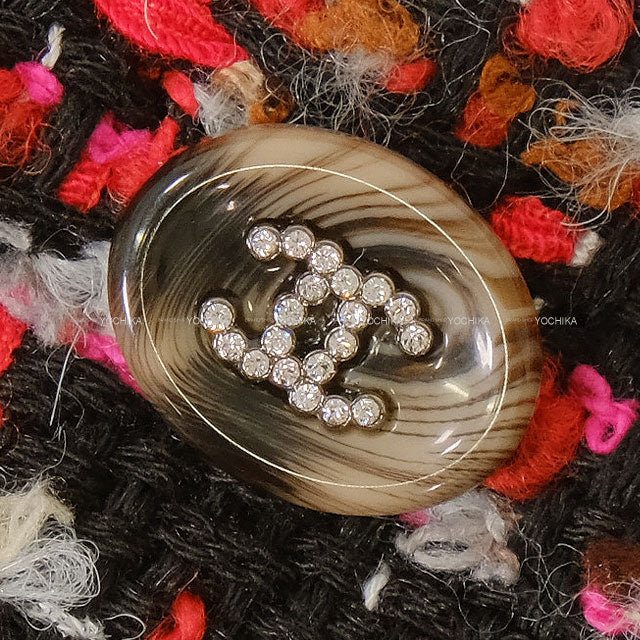 2023 Metiers d'Art Collection CHANEL Poncho Cape Coat Rhinestone COCO Mark Camellia Motif Tweed Red Cotton #38 P77727[EXCELLENT][Authentic]