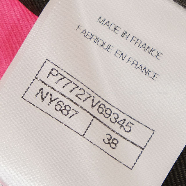 2023 Metiers d'Art Collection CHANEL Poncho Cape Coat Rhinestone COCO Mark Camellia Motif Tweed Red Cotton #38 P77727[EXCELLENT][Authentic]