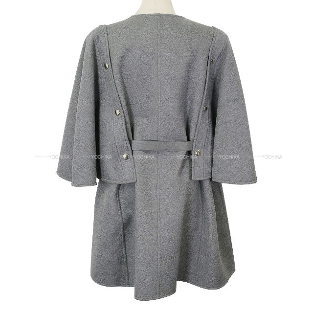 2024SS LOUIS VUITTON Stainless collar coat Sleeve Coat Double-Face Cape Grey Wool/Silk #38 1AFSHX[EXCELLENT][Authentic]